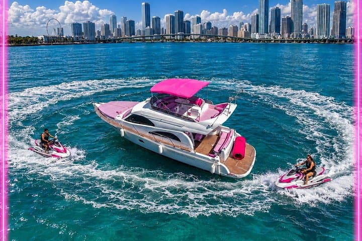 50ft Rose Yacht and 2 Jet skis | Miami Yacht Rental 13 ppl