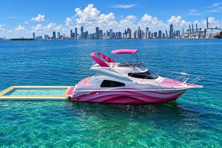 Yacht Rental Princess | 2 Free Jet Skis ,Miami River and Sea Pool